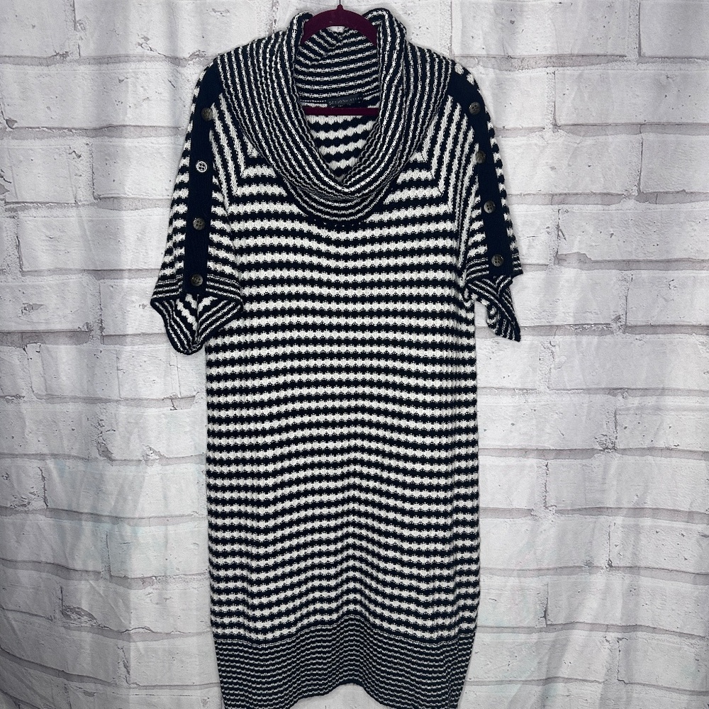 Design History Cable Knit Cowl Neck Sweater Dress